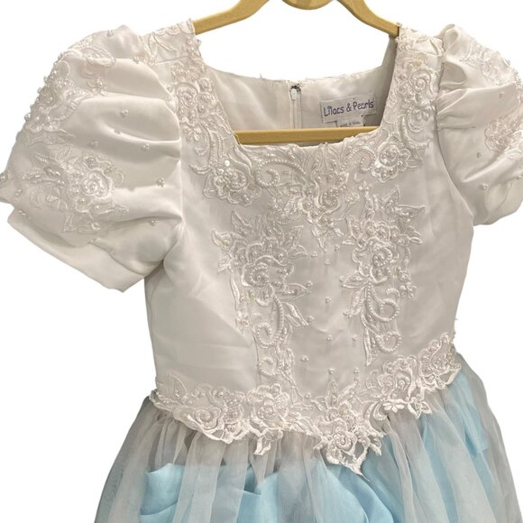 First Communion Dress With Lace Embroidery & Tulle Skirt Halloween Princess - Picture 4 of 16